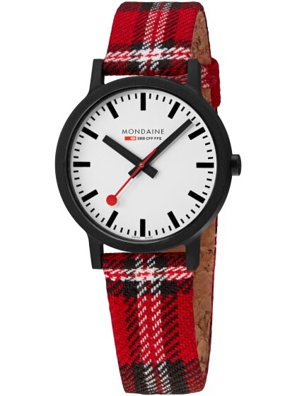 Essence Scottish Schwarz, Armband Rot, 41 mm