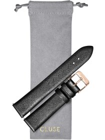 Strap 18 mm Leather, Dark Grey Metallic/ Rose