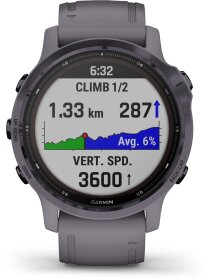 Garmin FENIX 6S PRO SOLAR m. silikon-armband 20mm, Dunkelgrau