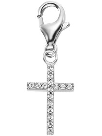 Charm Kreuz Silber mit Zirkonia