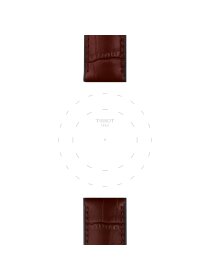 Original Tissot Lederarmband mit Kautschukelementen braun Bandanstoß 22 mm