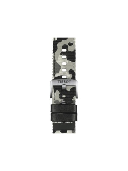 Original Tissot Textilarmband mit Lederelementen camouflage Bandanstoß 22 mm