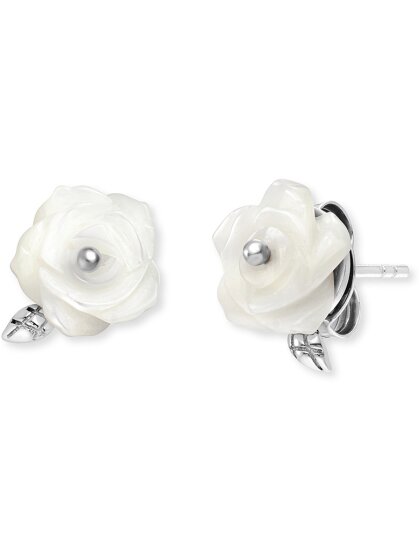 Ohrstecker Rose Silber mit Perlmutt