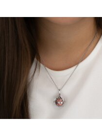 Klangkugel Anhänger S mit Flügel Perlmutt rose