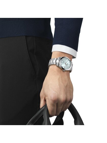 Tissot GENTLEMAN Hellblau Gliederarmband T1274071135100, Herrenuhr