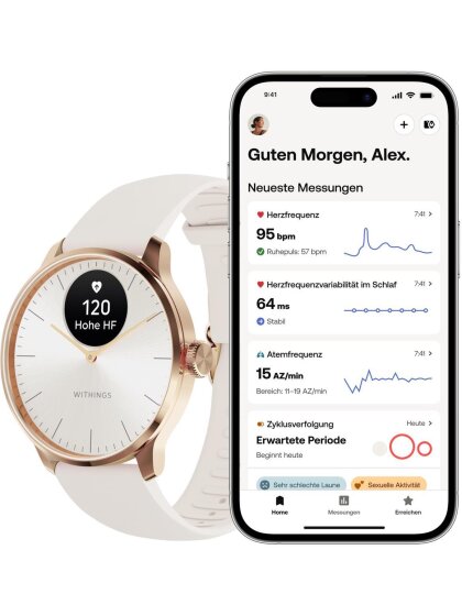 WITHINGS Scanwatch Light Rose Gold White HWA11model 1AllInt ☆ Smart