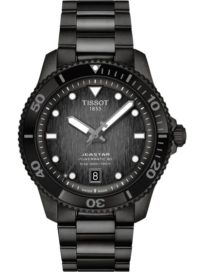 TISSOT Seastar 1000 Powermatic 80 40mm schwarz T1208071105100 ☆ Tauch