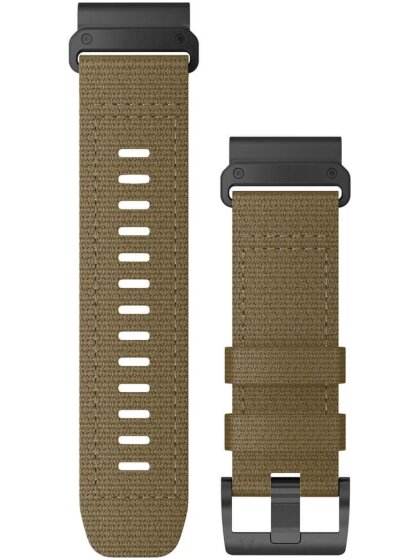 Original Garmin QuickFit®-Armband 26 mm, Nylon, coyote Tan, Schließe - Titan, schwarz