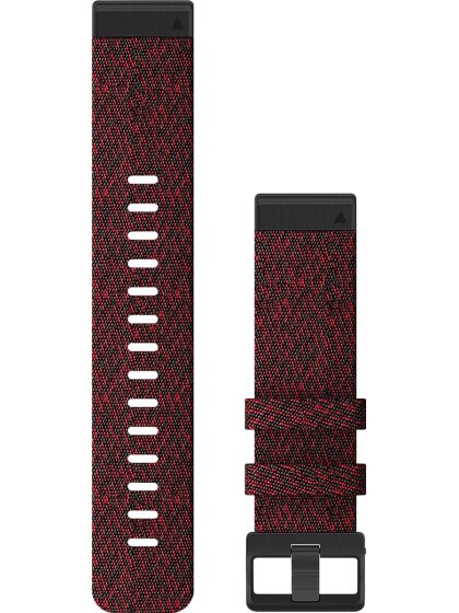 Original Garmin QuickFit®-Armband 22 mm, Nylon, rot meliert, Schließe - Edelstahl schwarz
