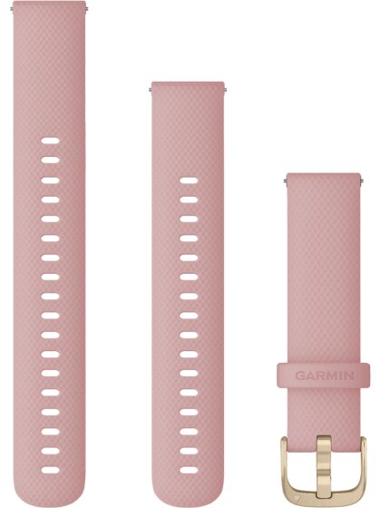 Original Garmin Quick-Relase 18 mm, Silikon, Dust Rose, 3-teilig, Schließe - Edelstahl hellgold