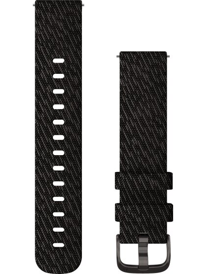 Original Garmin Quick-Relase 20 mm, Nylon, schwarzer/braun, Schließe - Edelstahl schiefergrau