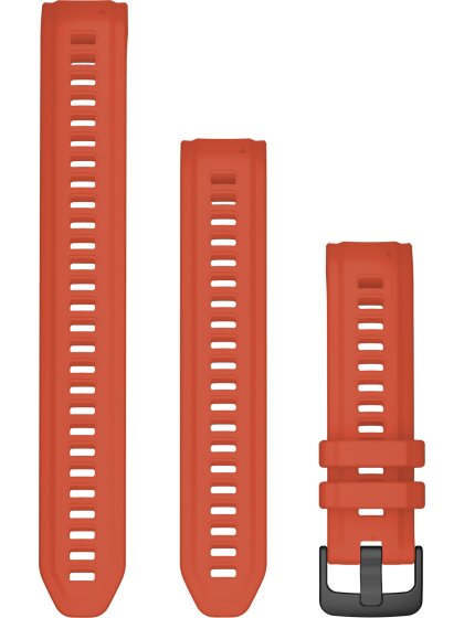 Original Garmin Instinct® 2S-Wechselarmband 20 mm, Silikon, Poppy, 3-teilig, Schließe - Edelstahl schwarz