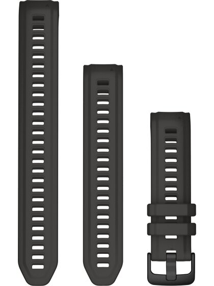 Original Garmin Instinct® 2S-Wechselarmband 20 mm, Silikon, graphit, 3-teilig, Schließe - Edelstahl schwarz