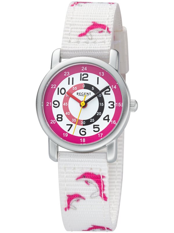 Regent Kinderuhr Delphine weiß rosa 3301F09C ☆ Kinderuhr