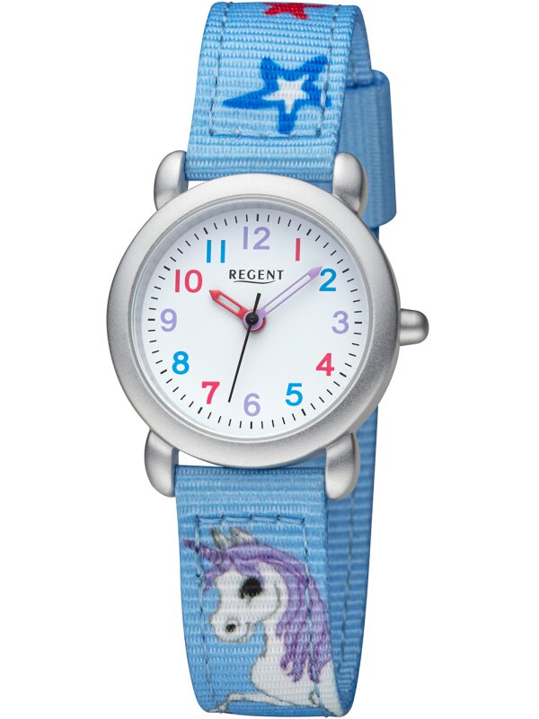 REGENT Mädchenuhr Einhorn blau 2773F033B ☆ Kinderuhr