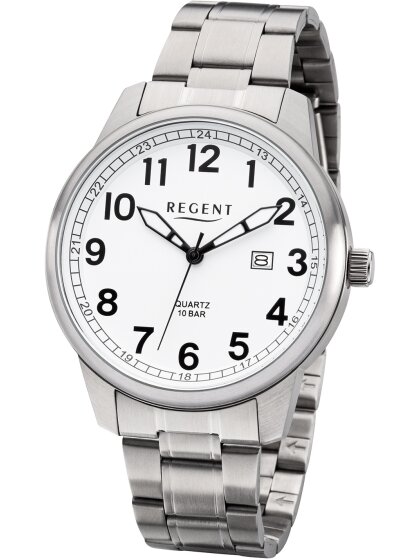 Herrenuhr Quarz weiß Gliederarmband