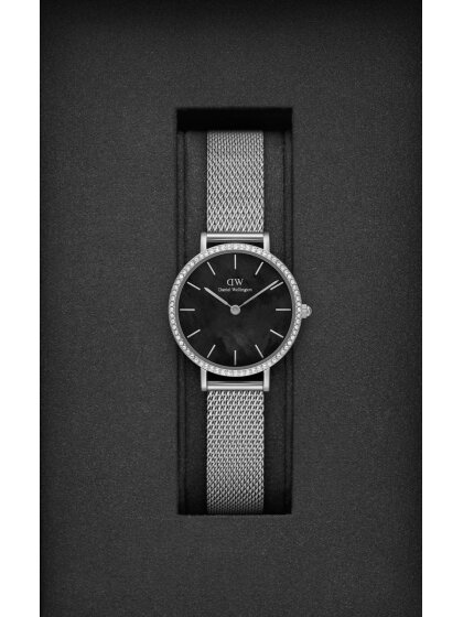 Petite Lumine Kristall Perlmutt Schwarz 28mm