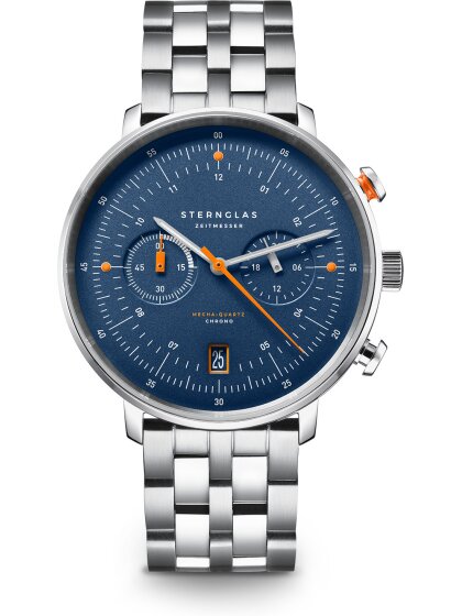 HAMBURG Chrono Edition Küste dunkelblau silber Gliederarmband