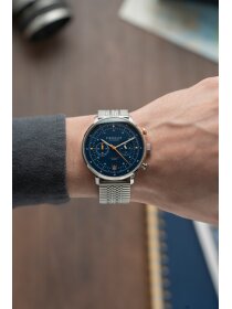 HAMBURG Chrono Edition Küste dunkelblau silber Band SuperSlim