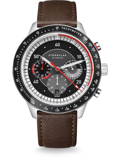 TACHYMETER 2.0 schwarz Band Modena dunkelbraun