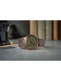 NAOS Automatik dunkelgrün bronze Band Vintage mokka