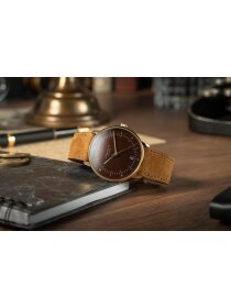 NAOS Edition Heritage dunkelbraun goldf. Band Wildleder
