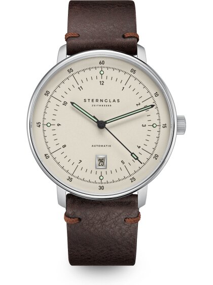 HAMBURG Pro Automatik alabaster Band Vintage mokka