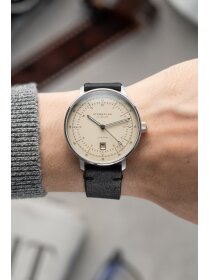 HAMBURG Pro Automatik alabaster Band Vintage schwarz