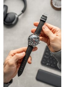 MARUS 2.0 schwarz-silber Band Hybrid schwarz
