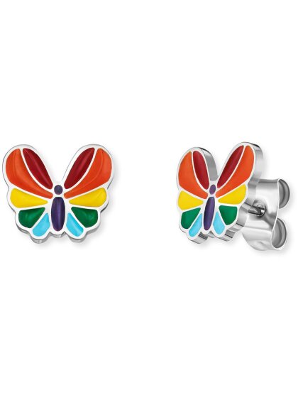 Mädchen Ohrstecker bunt Schmetteling Edelstahl Emaille