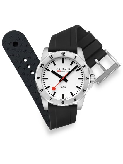Numeri weiß 42 mm Band Silikon