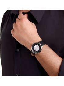 Doppio Big SOLAR 41 mm schwarz-weiß Leder