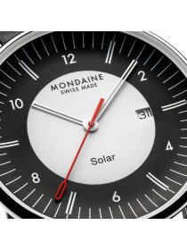 Doppio Big SOLAR 41 mm schwarz-weiß Leder