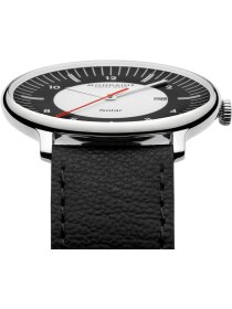 Doppio Big SOLAR 41 mm schwarz-weiß Leder