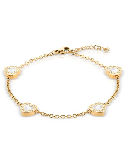 Arctic Symphonie Armkettchen Herzen goldf. Perlmutt Zirkonia