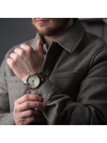 Pesaro I beige Leder 43 mm