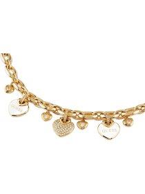 CRAZY IN LOVE Halskette Herzen Edelstahl goldf.