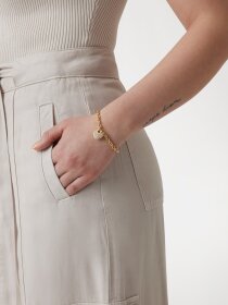 CRAZY IN LOVE Armband Herz Kristall Edelstahl goldf.