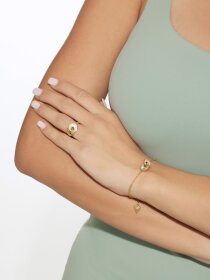 BLOOMING SUMMER Armkettchen Ringe Edelstahl goldf.