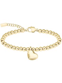 HONEY HEART BEADS Kugelarmband mit Herzanhänger goldf.