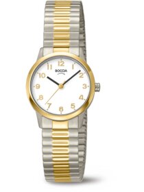 Damenuhr Titan mit Zugband bicolor