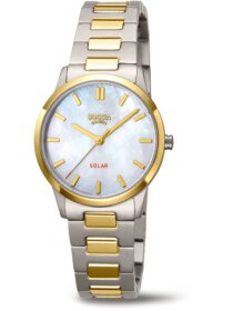 Damenuhr Solar Perlmutt bicolor
