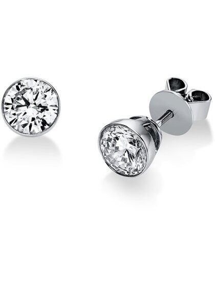 1,40 ct -Diamant Solitaire Ohrstecker Paar, Zargenfassung Platin o. Weißgold