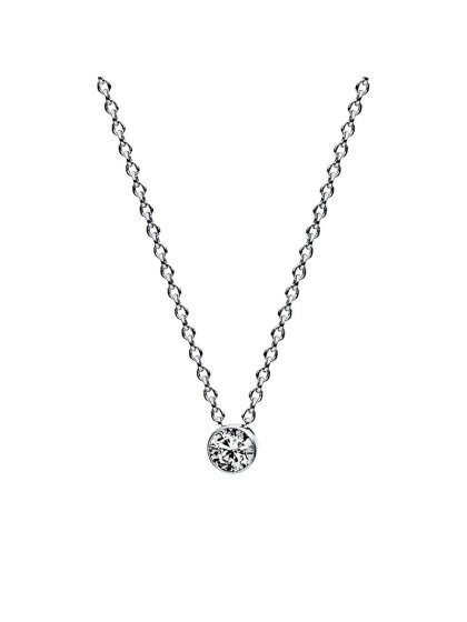 0,10 ct -Diamant Solitaire Collier, Zargenfassung, Platin 950/ooo, Brillant -River D - IF Lupenrein