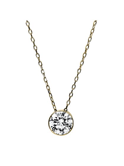 1,00 ct -Diamant Solitaire Collier, Zargenfassung, Gelbgold