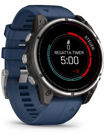 quatix® 8 Pro - 47 mm Schwarz/Titanium Titan mit QuickFit®-Silikon-Armband 22 mm Kapitänsblau