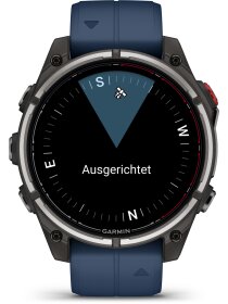 quatix® 8 Pro - 47 mm Schwarz/Titanium Titan mit QuickFit®-Silikon-Armband 22 mm Kapitänsblau
