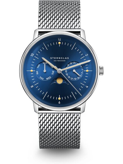 NAOS Mondphase mitternachtsblau Band Milanaise