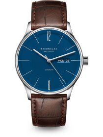 BERLIN Automatik mitternachtsblau Band Heritage dunkelbraun