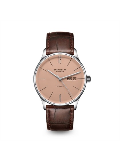 BERLIN Automatik kupferbeige Band Heritage dunkelbraun